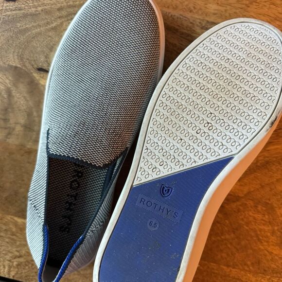 Rothy’s Original Slip On Sneakers Anchor Knit Size 6.5 Gray Herringbone - Picture 4 of 4